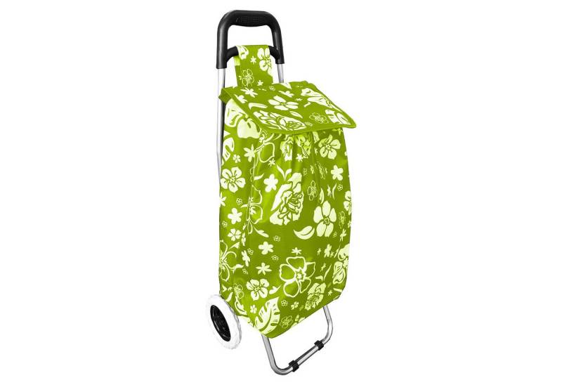 Mojawo Reisetasche Einkaufstrolley Lemon-Grün mit Blumenmuster + Rädern / klappbar von Mojawo