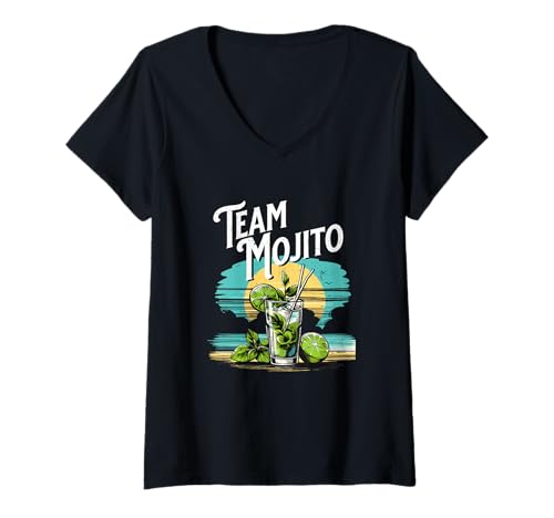 Damen Team Mojito, Mojito-Cocktail, Junggesellinnenabschied T-Shirt mit V-Ausschnitt Damen Team Mojito, Mojito-Cocktail, Junggesellinnenabschied T-Shirt mit V-Ausschnitt von Mojito Bartender Shirts & Apparel