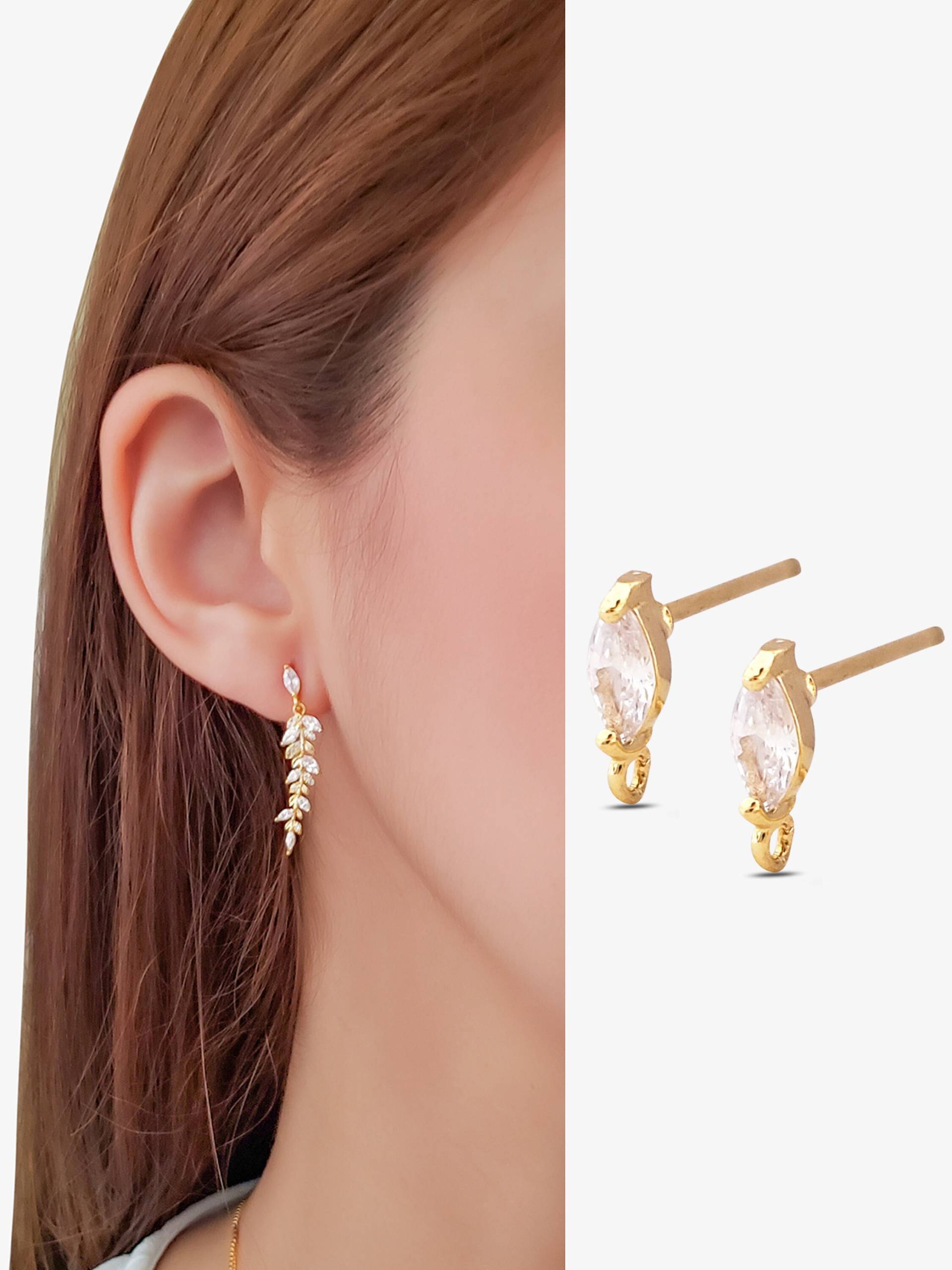 Gold Cz Diamant Ohrstecker Zirkonia W Schleife Für Ohrring Charms Brautjungfern Hochzeit Schmuck Cameo von MojoSupplyCo