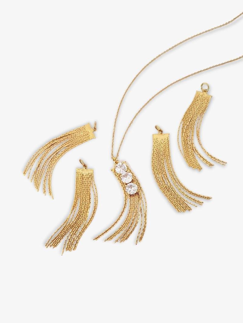 Goldkette Quaste Anhänger Quasten Gold Charm Kette Schmuck Halskette Vergoldet Messing Usa Adelpha von MojoSupplyCo