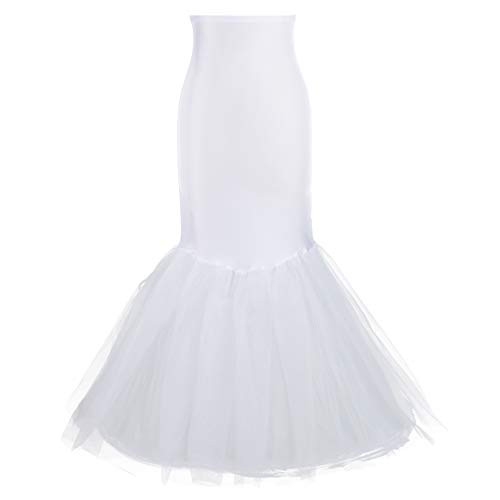 Mojonnie Mermaid Petticoat für Meerjungfrau Abschlussball Kleid Reifrock Slips Unterrock für Mermaid Hochzeitskleid - Weiß - Einheitsgröße von Mojonnie