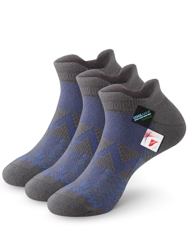 Mokah Stone Diabetikersocken für Herren Damen Kurz, COOLMAX LYCRA Diabetiker Sneaker Socken ohne Gummibund ohne Naht, 3 Paar von Mokah Stone