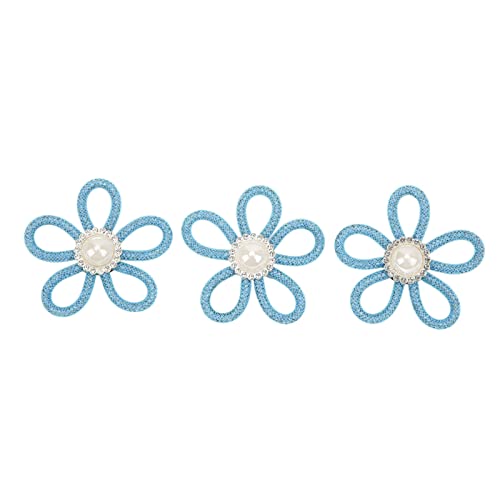 3-teilige Brosche – 6 Cm Breit, Schöne Blumen-Schuhbrosche Für Taschen-Schmuckzubehör(Blau) von Mokernali