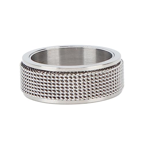 8 Mm Spinner-Ring Für Herren – Geräuschloser Stahl – Modischer Stressabbau(Silber: 62,4 mm) von Mokernali