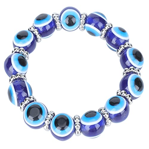 Böser Blick-Armband Für Männer Und Frauen, Charm-Stretch-Perlenarmband, Glücksbringer, Türkisches Blaues Auge-Perlenarmband Für Schutz Und Segen (12 Mm) von Mokernali
