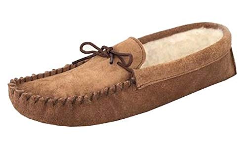 Herren-Mokassins aus echtem Wildleder, mit Thermofutter und weicher Wildledersohle, Braun - Braungrau - Taupe Suede - Größe: 39 1/3 EU von Mokkers