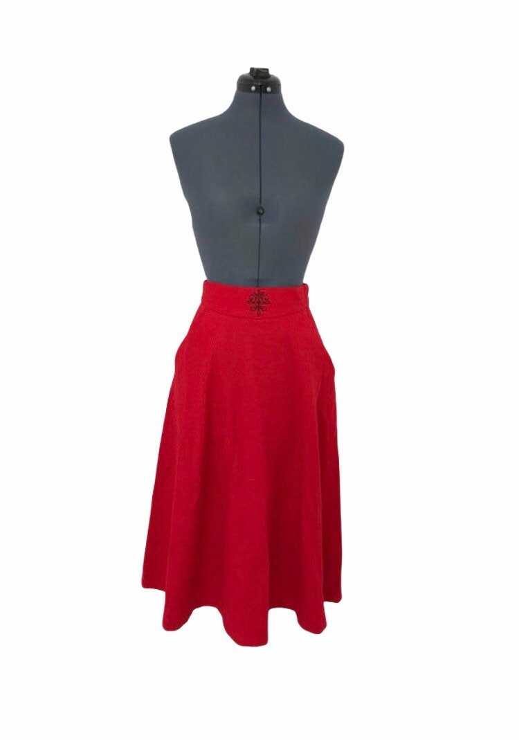 Leslie Fay Vintage Rote Wolle Rock Leslie Fay Vintage Rote Wolle Rock von MokmVintage