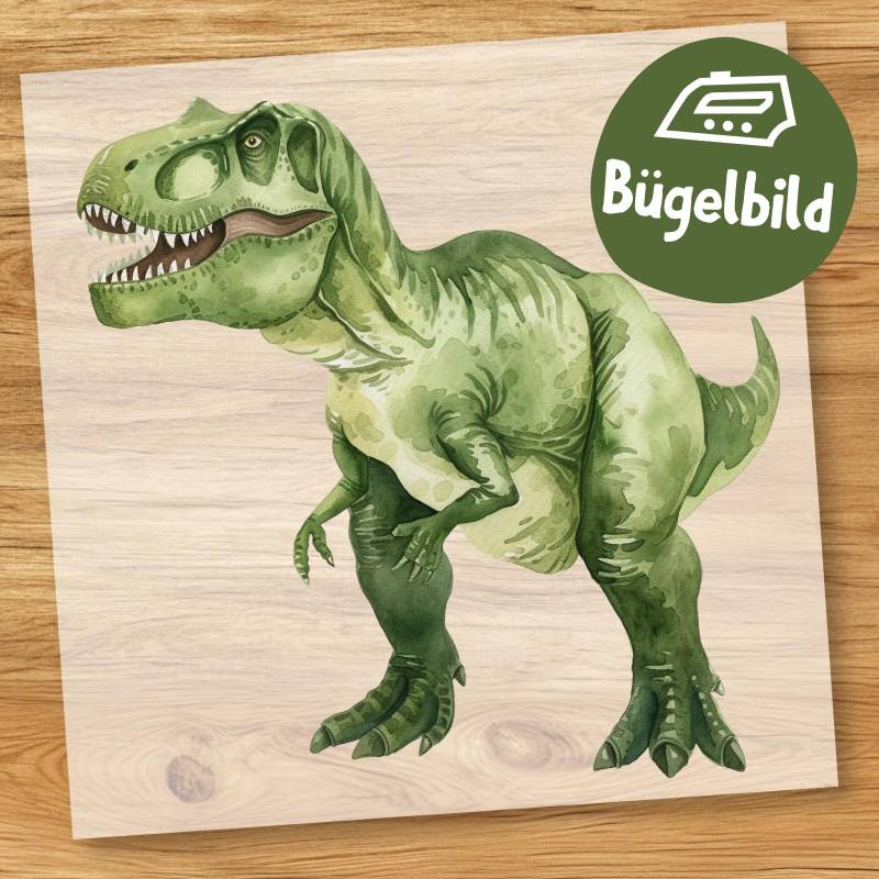 Cooler T-Rex Bügelbild, Wasserfarbe Baby-Dino Bild Aquarell Zum Aufbügeln, Dschungel Kinder Shirt, Schultüte Bügelmotiv Dinosaurier Cooler T-Rex Bügelbild, Wasserfarbe Baby-Dino Bild Aquarell Zum Aufbügeln, Dschungel Kinder Shirt, Schultüte Bügelmotiv Dinosaurier von MokoDesignDE