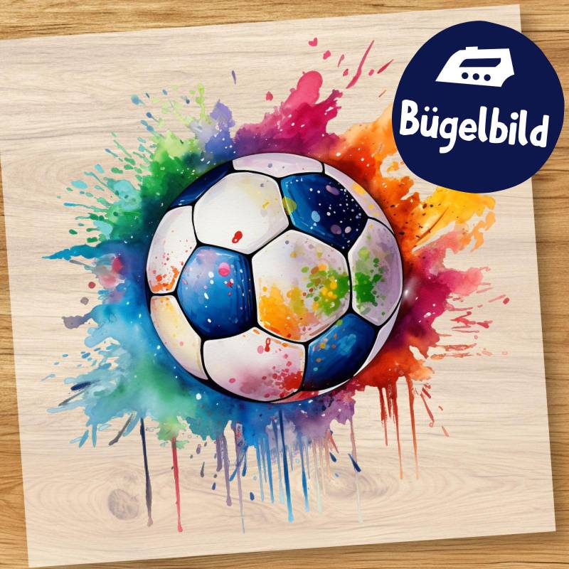 Cooles Fußball Bügelbild, Wasserfarbe Ball Mit Farbsplash, Aquarell Fußballmotiv Kinder Shirt, Sport Transfer Bild Schultüte Jungs Cooles Fußball Bügelbild, Wasserfarbe Ball Mit Farbsplash, Aquarell Fußballmotiv Kinder Shirt, Sport Transfer Bild Schultüte Jungs von MokoDesignDE