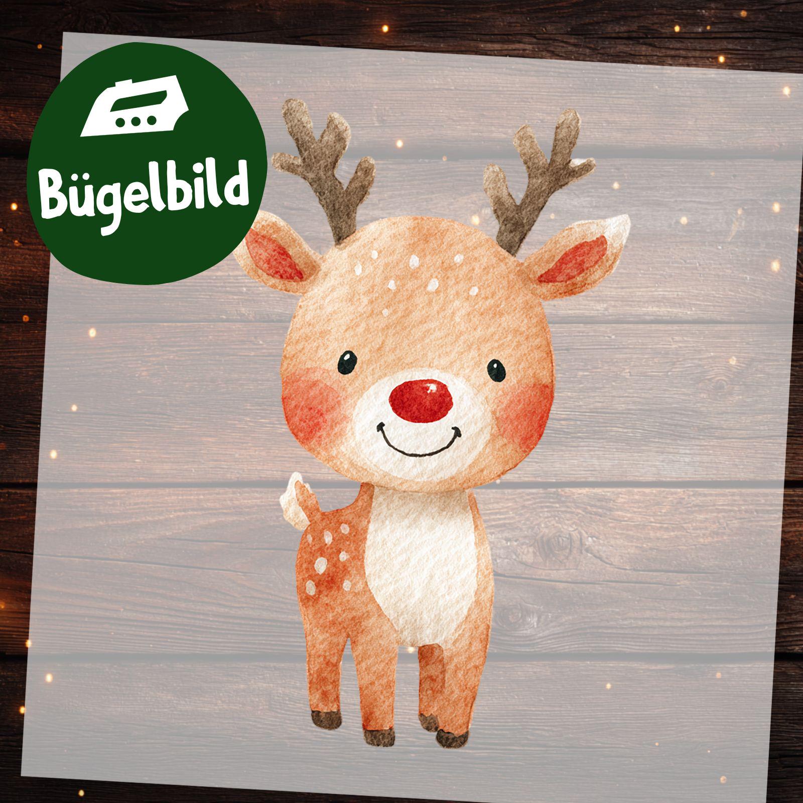 Rentier Bügelbild Png, Weihnachtsmotiv Zum Aufbügeln, Kinder Winter Design von MokoDesignDE