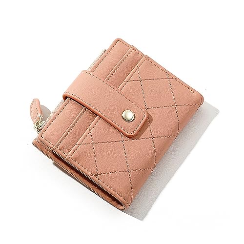 Mokoze Kleine Geldbörse für Frauen, Kreditkartenetui mit Ausweisfenster und Reißverschlusstasche, PU-Leder, Bifold Wallet für Geschenke, Reisen, Einkaufen und den täglichen Gebrauch, Pink von Mokoze