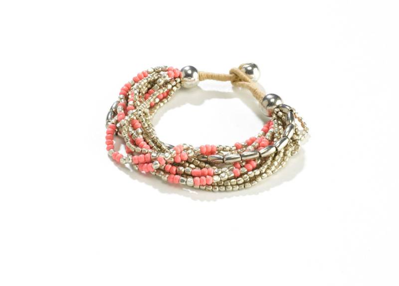 Boho Schmuck Rosa - Stapelbare Armband Seed Bead Jeden Tag Für Tochter Stackable Silber Perlen von MokshaJewelryIbiza