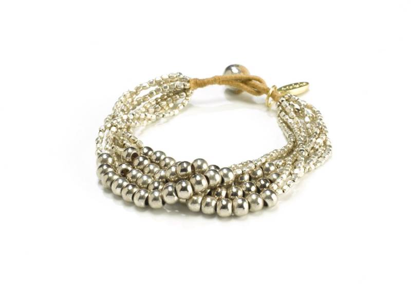 Silber Multi Bead Armband - Boho Style Perlen Wickelarmband Statement Schmuck Damen Geschenk Für Sie von MokshaJewelryIbiza