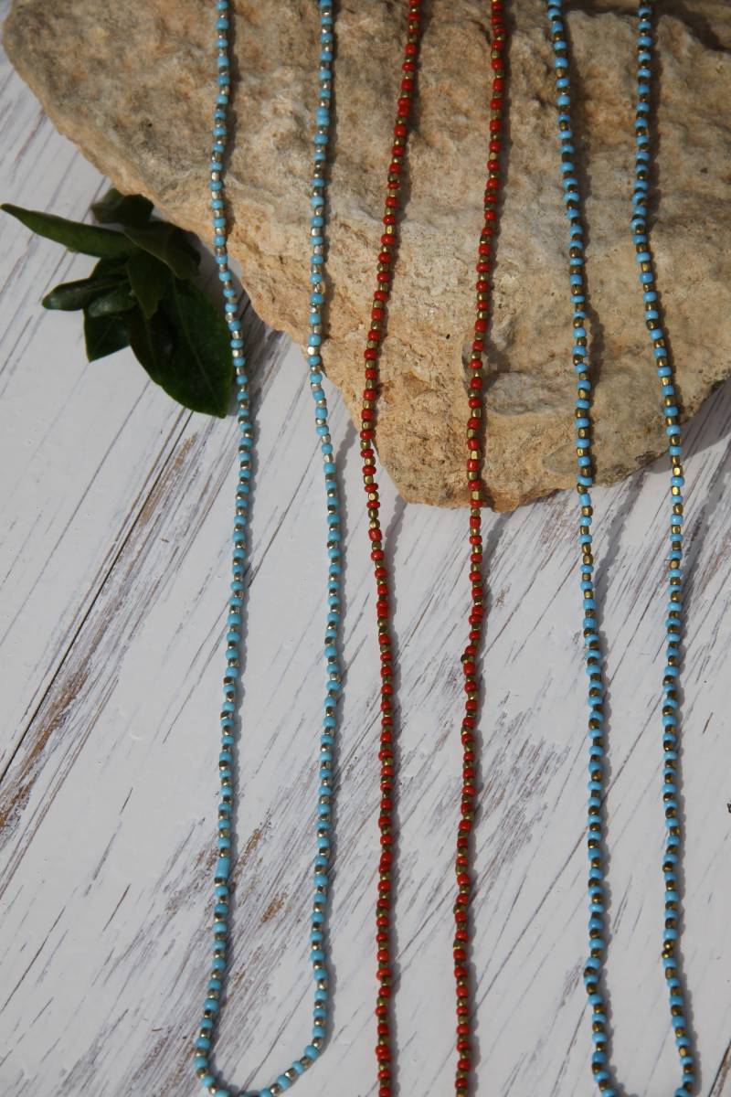 Wrap-Around Perlen Halskette - Lange Boho Doppel Wrap Moderne Bunte Perlenhalskette von MokshaJewelryIbiza