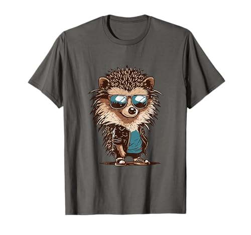 Moktainment Damen Cooler Igel mit Sonnenbrille T-Shirt Grau Cartoon Igel T-Shirt Klein S Moktainment Damen Cooler Igel mit Sonnenbrille T-Shirt Grau Cartoon Igel T-Shirt Klein S von Moktainment