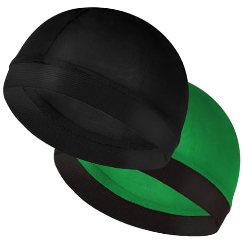 Durags Bonnet 2 Stück Satin Turban Wellenkappe Verstellbarer Nachtgriff Turban Scrub Kappen Totenkopf Mützen Bandana Mütze Haarbedeckung Stirnband Krawattenwickel Gefüttert Dreadlock Schlafschal von Molain