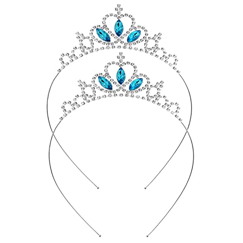 Molain 2 Stück Prinzessin Krone Tiara, Mädchen Stirnband Haarband Tiara Strass Kristall Perle Kopf Krone für Frauen Mädchen Hochzeit Abschlussball Party (Stil B) von Molain