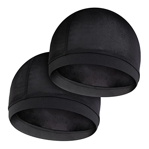 Molain 2Pcs Wave Cap Für Männer Seidig Strumpf Caps für 360 540 720 Wellen Satin Seide Durag Gute Kompression Welle Caps Dusche Kappe Bad Zubehör männer Skullies Beanies von Molain