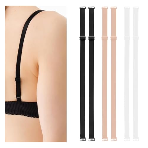 Molain BH Träger, 3 Paar Verstellbare Bra Straps, Ersatz Elastische Damen BH Träger Abnehmbare rutschfeste BH-Träger Elastisch Schultergürtel für Frauen Mädchen Tops Kleid(Breite 1,8 cm) von Molain