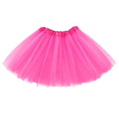 Molain Geschichtet Tutu Tutus Rock Kleider Kleinkind Kleid Valentinstag Kostüm Dehnbare Batik-Skorts für 2~7 Jahre Baby Kinder Mädchen Frauen Prinzessin Ballett Tanz Rosenrot von Molain