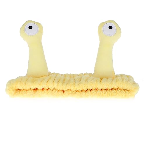 Molain Gesicht Waschen Stirnband Palm Und Schnecke Spa Haarbänder Make Up Stirnbänder Frauen Cartoon Niedlich Korallen Fleece Elastisches Kreative Haarschmuck Zum Dusche Sport Schönheit (Gelb) von Molain