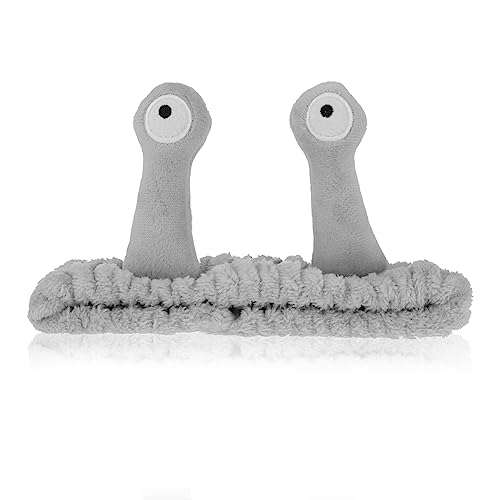 Molain Gesicht Waschen Stirnband Palm Und Schnecke Spa Haarbänder Make Up Stirnbänder Frauen Cartoon Niedlich Korallen Fleece Elastisches Kreative Haarschmuck Zum Dusche Sport Schönheit (Grau) von Molain