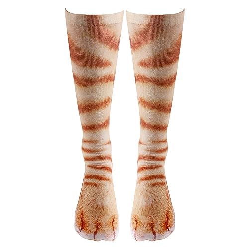 Molain Kniestrümpfe Overknee Strümpfe Damen Simulation Tier Pfoten Oberschenkelhohe Socken in Übergröße über dem Knie Knee High Beinwärmer Stockings Lange Socken für Halloween Sport Herren von Molain