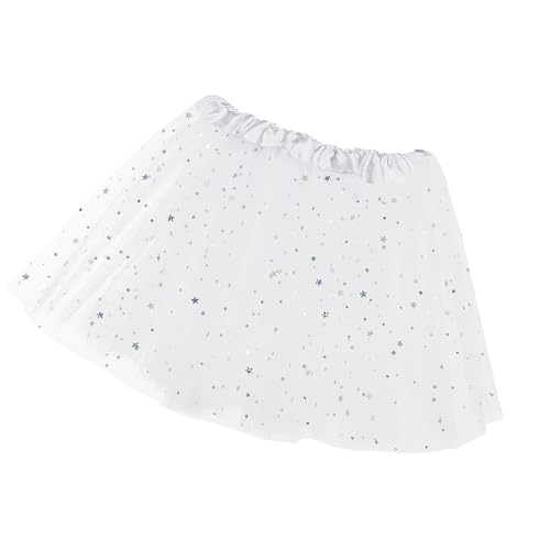 Molain Tutu 3 Schichten Top Tüllrock Ballett Glitzer Pailletten Gaze Kostüm Halloween Weihnachten Partys Übergröße Ballerina Tanz Halbrock Vintage Abschlussball Damen (2–7 Jahren) von Molain