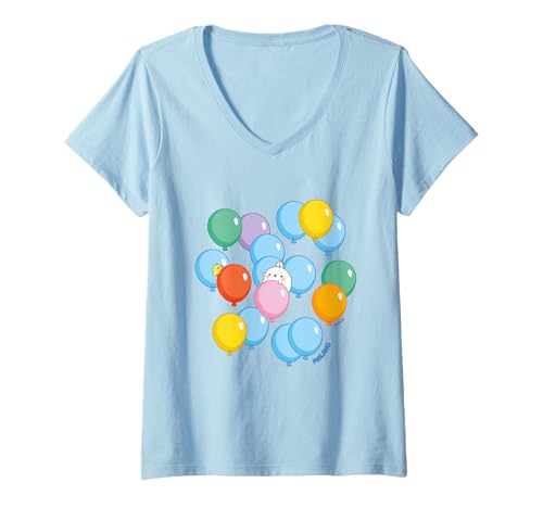 Damen Molang - 10. Jahrestag T-Shirt mit V-Ausschnitt Damen Molang - 10. Jahrestag T-Shirt mit V-Ausschnitt von Molang