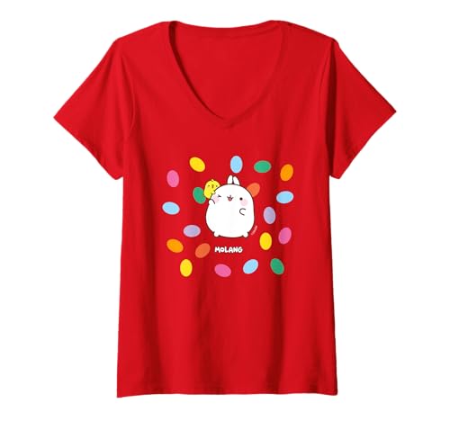 Damen Molang - 10. Jahrestag T-Shirt mit V-Ausschnitt Damen Molang - 10. Jahrestag T-Shirt mit V-Ausschnitt von Molang