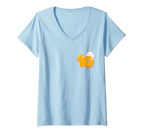 Damen Molang - 10. Jahrestag T-Shirt mit V-Ausschnitt Damen Molang - 10. Jahrestag T-Shirt mit V-Ausschnitt von Molang