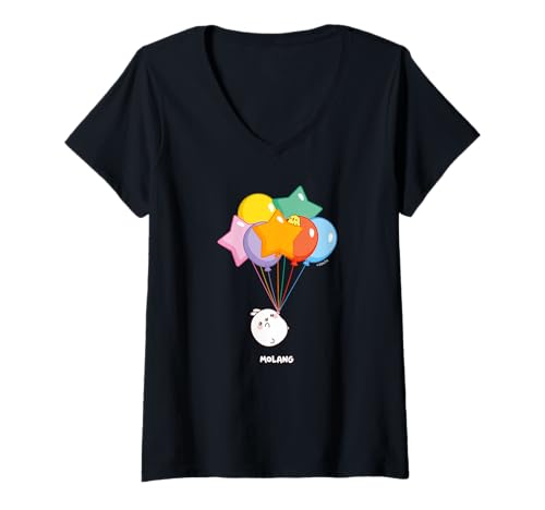 Damen Molang - 10. Jahrestag T-Shirt mit V-Ausschnitt Damen Molang - 10. Jahrestag T-Shirt mit V-Ausschnitt von Molang