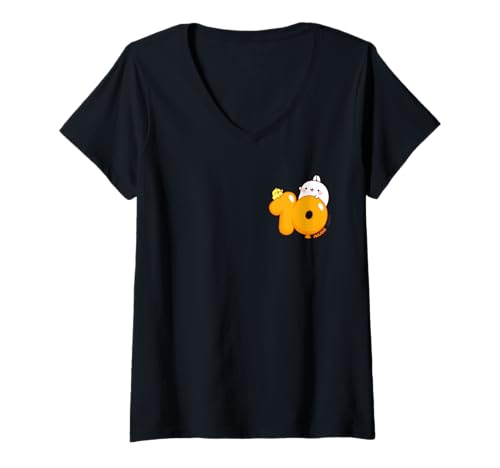 Damen Molang - 10. Jahrestag T-Shirt mit V-Ausschnitt Damen Molang - 10. Jahrestag T-Shirt mit V-Ausschnitt von Molang