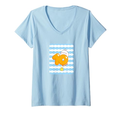 Damen Molang - 10. Jahrestag T-Shirt mit V-Ausschnitt Damen Molang - 10. Jahrestag T-Shirt mit V-Ausschnitt von Molang