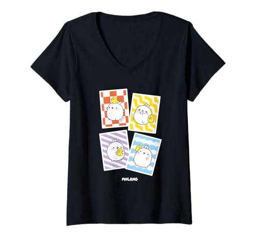 Damen Molang - 10. Jahrestag T-Shirt mit V-Ausschnitt Damen Molang - 10. Jahrestag T-Shirt mit V-Ausschnitt von Molang