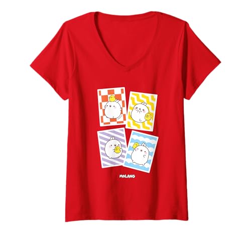 Damen Molang - 10. Jahrestag T-Shirt mit V-Ausschnitt Damen Molang - 10. Jahrestag T-Shirt mit V-Ausschnitt von Molang