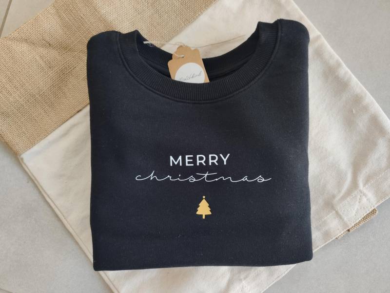 Sweatshirt Pullover Mädchen Personalisierbar Frohe Weihnachten Merry Christmas Geschenk von Molchkind
