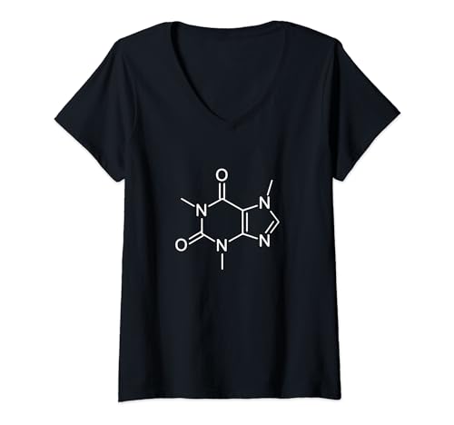 Damen Koffein T-Shirt - Coffein Molecule T-Shirt mit V-Ausschnitt Damen Koffein T-Shirt - Coffein Molecule T-Shirt mit V-Ausschnitt von Molecular T-Shirts