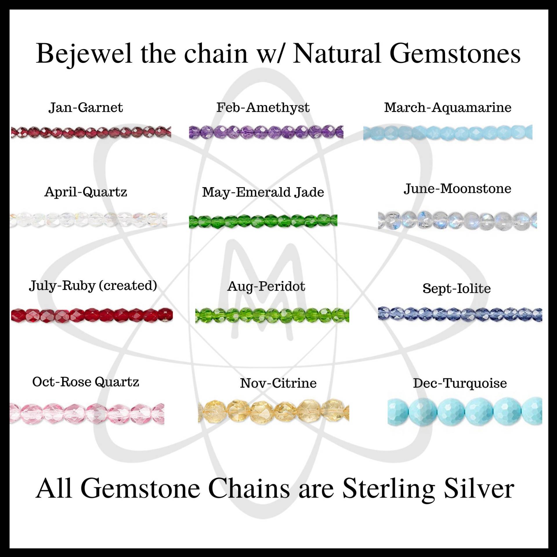 Benutzerdefinierte Geburtsstein Perlen Halskette | Sterling Silber Handgefertigt von MolecularMotifs