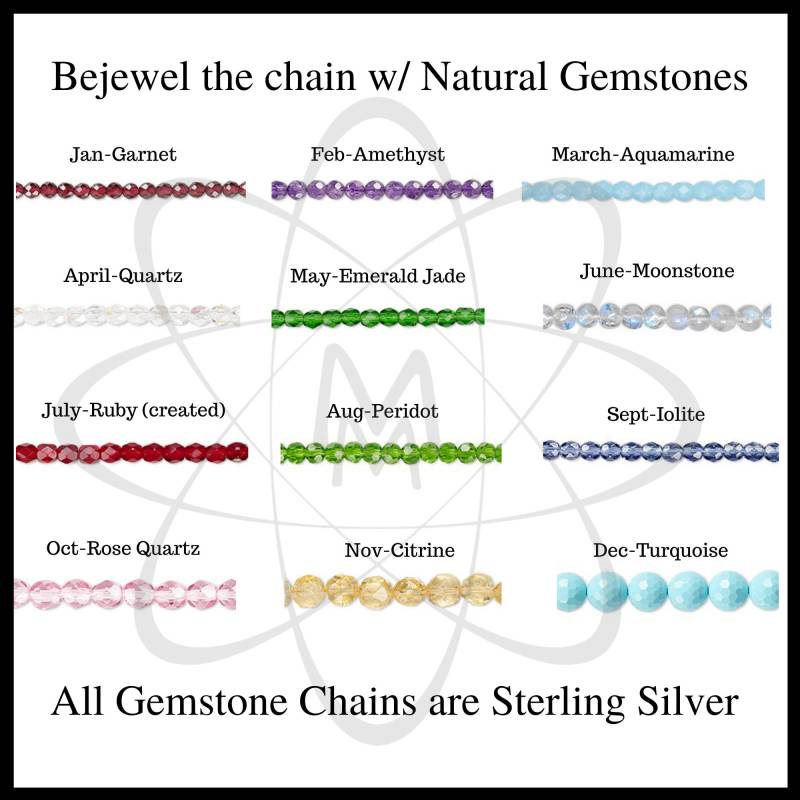 Benutzerdefinierte Geburtsstein Perlen Halskette | Sterling Silber Handgefertigt von MolecularMotifs