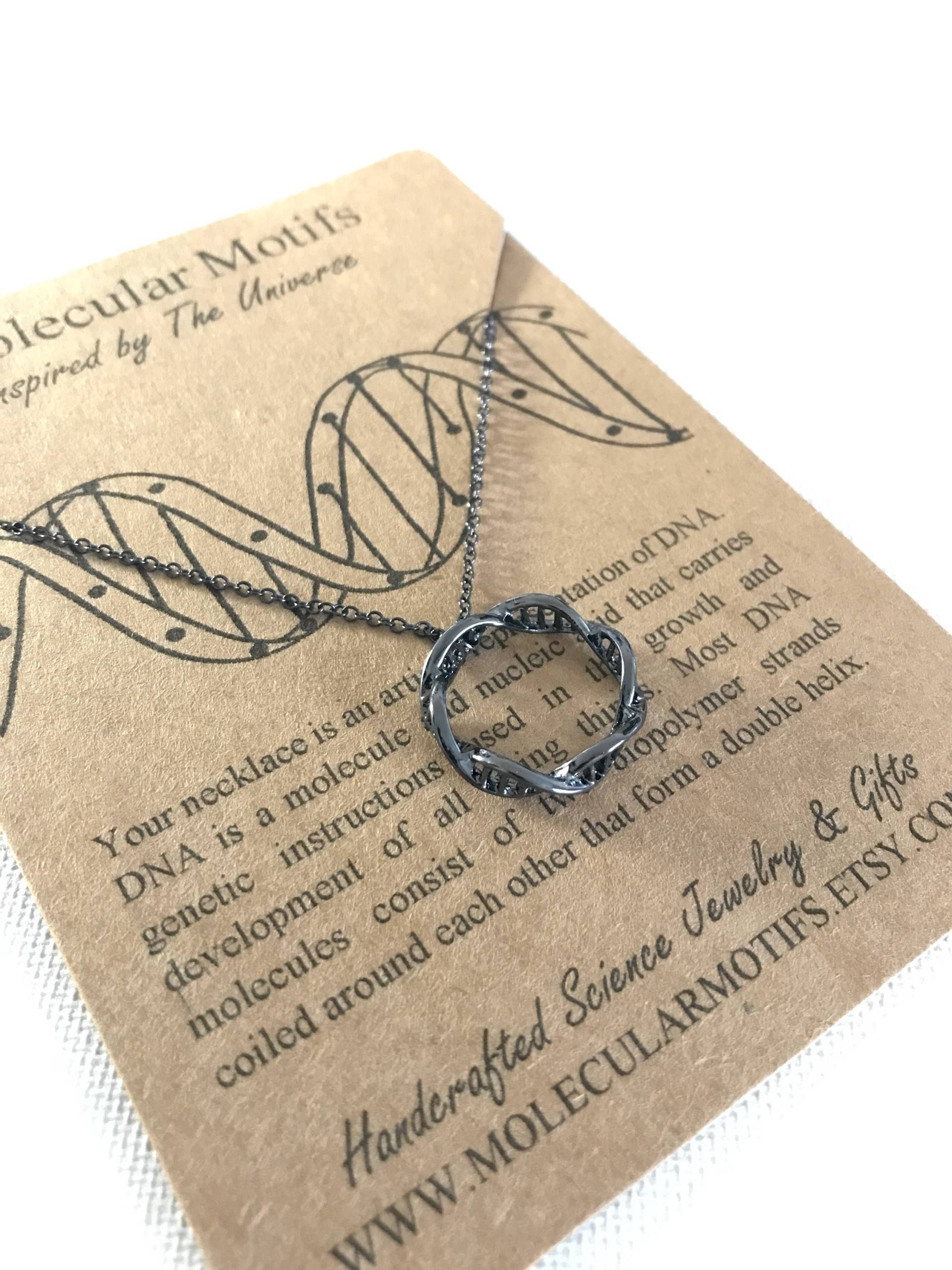 Infinity Dna Möbius Anhänger | Wissenschaft Geschenk Für Familie Handmade Sterling Silber Schmuck Schwarz Oxidiert von MolecularMotifs