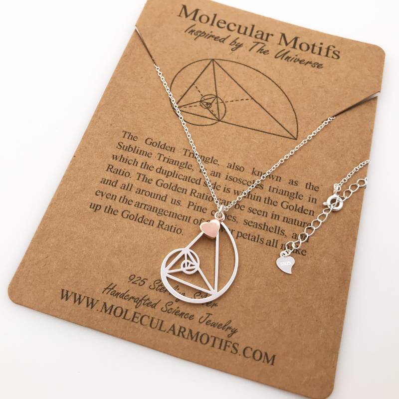 sterling Silber Fibonacci I Herz Math Halskette-Handgefertigte Golden Ratio Anhänger-Mathe Geschenk-Wissenschaft Geschenk-Gradations von MolecularMotifs