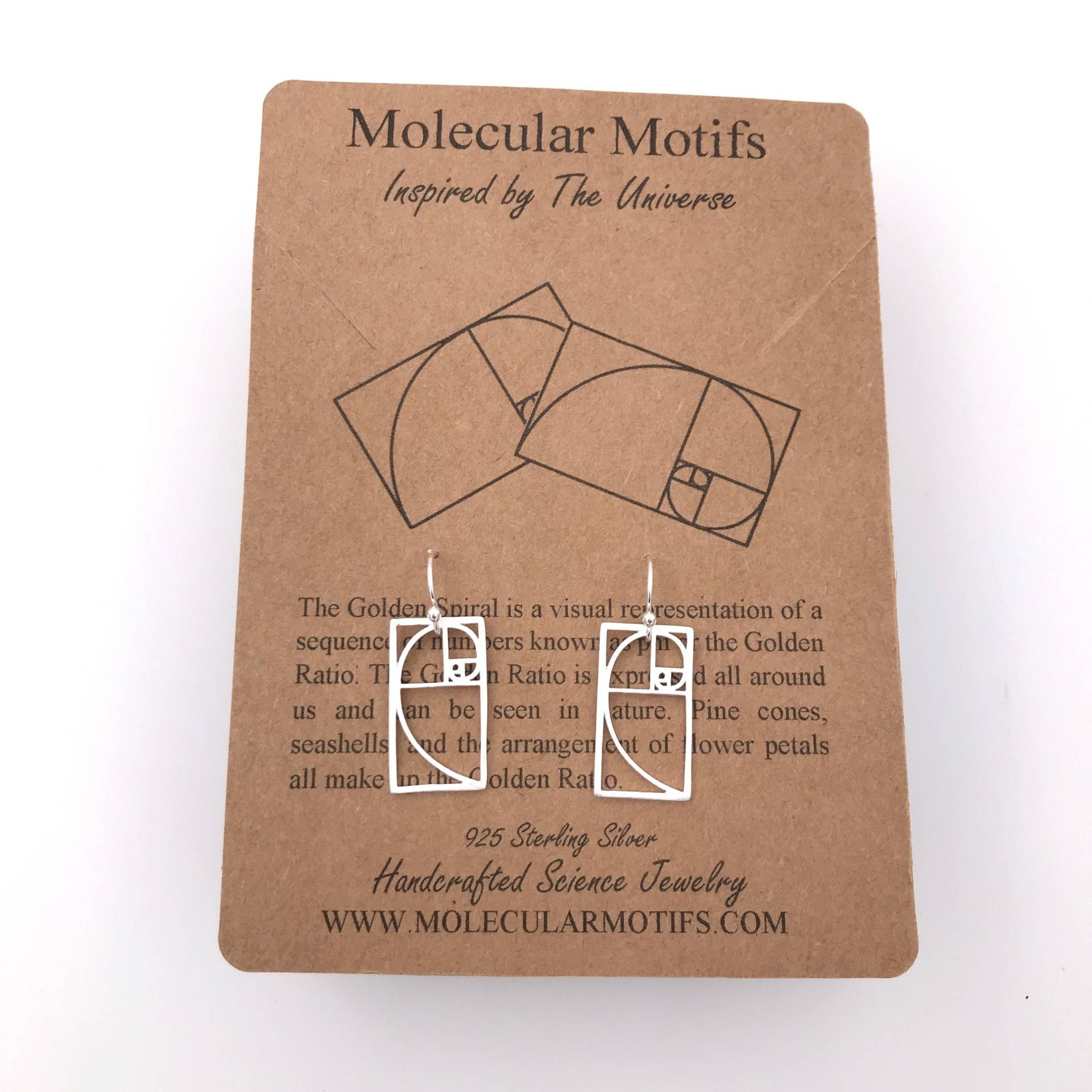 sterling Silber Fibonacci Ohrringe Handgemachter Schmuck Der Heiligen Geometrie von MolecularMotifs