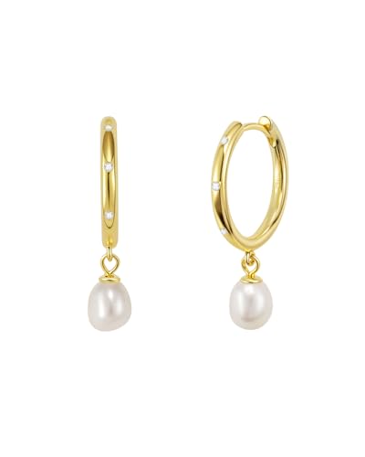 Perlenohrringe Gold Perlen Ohrringe Damen Mädchen 925 Silber Perle Hängend Ohrringe mit Zirkonia Süßwasser Perlen Tropfen Perlenohrringe Schmuck Geschenke für Abschlussball, Hochzeit, Geburtstag Perlenohrringe Gold Perlen Ohrringe Damen Mädchen 925 Silber Perle Hängend Ohrringe mit Zirkonia Süßwasser Perlen Tropfen Perlenohrringe Schmuck Geschenke für Abschlussball, Hochzeit, Geburtstag von Molenia