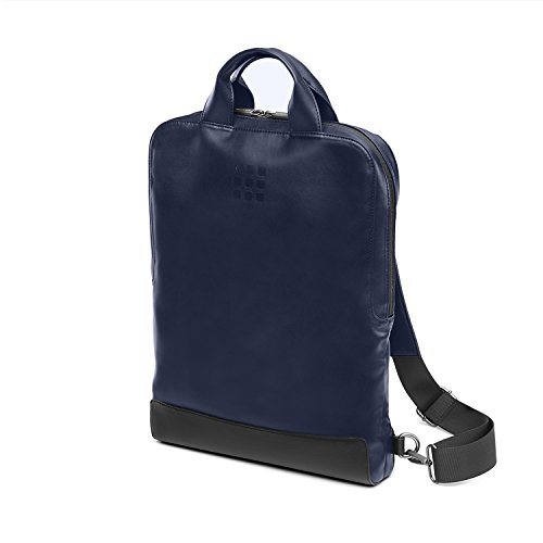 Moleskine Vertikale Laptoptasche, Classic Collection aus Leder, Rucksack PC-kompatibel mit Tablet, Laptop bis zu 15 Zoll, Maße: 32 x 42 x 11 cm, Blau von Moleskine