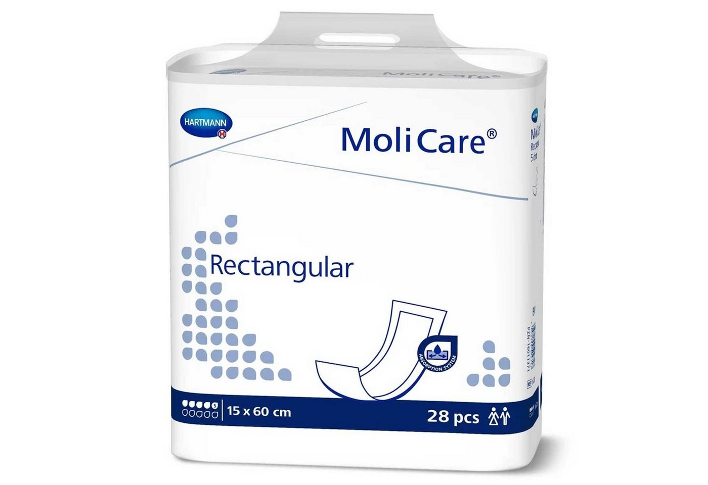 Inkontinenzauflage MoliCare® Rectangular Molicare, Lange Form für Extraschutz von Molicare