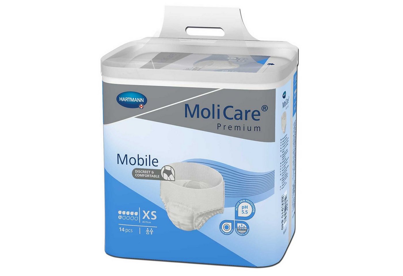 Molicare Inkontinenzboxer MoliCare® Premium Mobile 6 Tropfen XS Karton á 4 (56-St) für Sicherheit bei Inkontinenz von Molicare