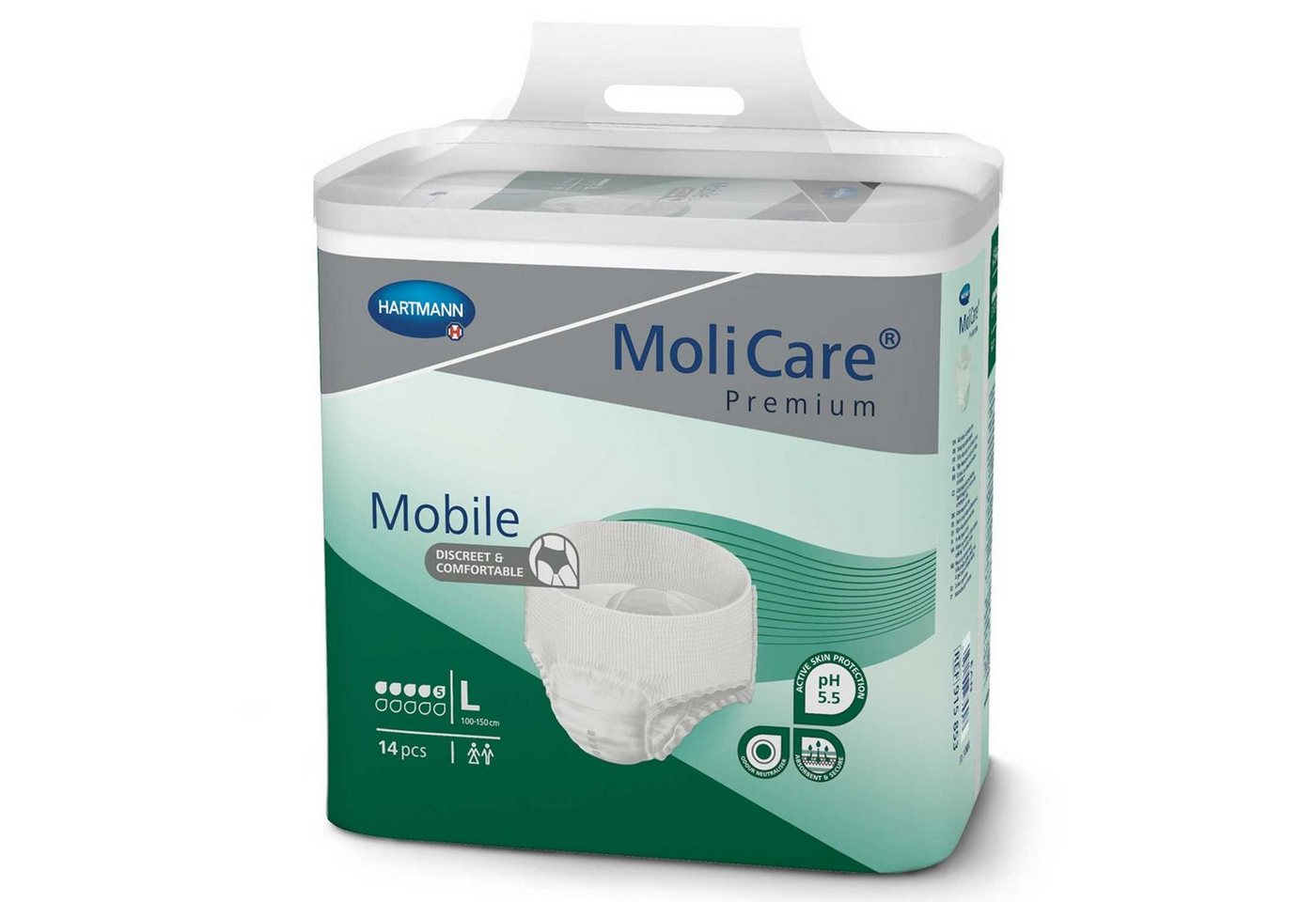 Molicare Inkontinenzslip MoliCare® Premium Mobile 5 Tropfen Größe S Karton (56-St) für diskreten Tragekomfort von Molicare