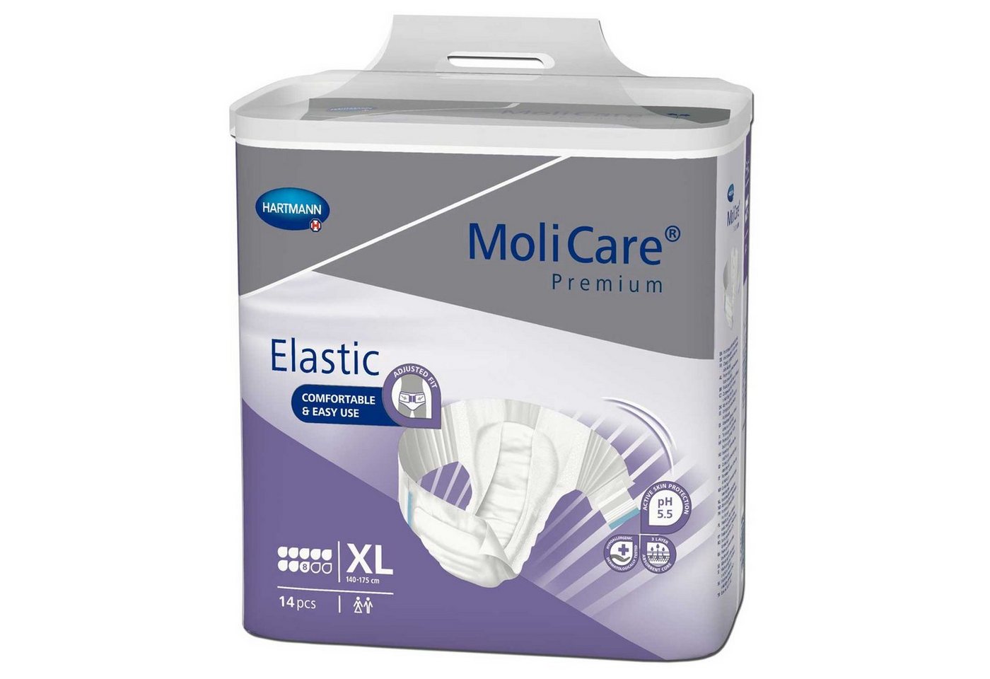 Molicare Inkontinenzslip MoliCare® Premium Elastic 8 Tropfen Größe XL Karton á 4 (56-St) für bequemlichkeit bei Inkontinenz von Molicare