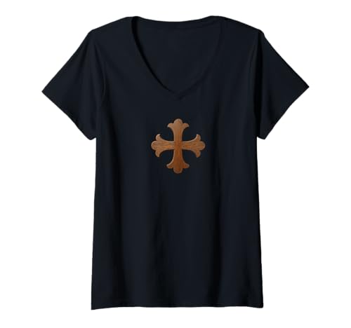 Damen Molin Kreuz T-Shirt mit V-Ausschnitt Damen Molin Kreuz T-Shirt mit V-Ausschnitt von Moline Cross Symbol & Co.
